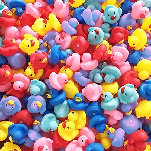 מקום חידוש 12 יחידות מגוון ברווז גומי צף צף ברווזבי צעצוע מקלחת אמבטיה - צעצועים מיני צבעוניים לאמבטיה לפעוטות וילדים | מתנת יום הולדת,